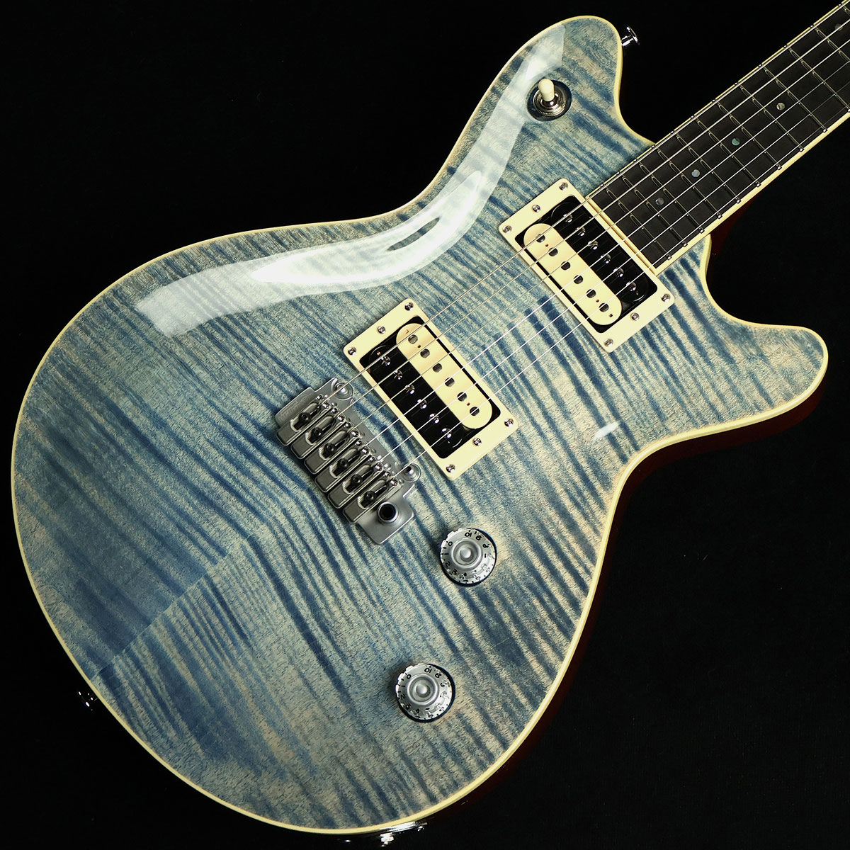 ぽちT's guitars Arc-STD 5A Quilt maple DST-Hollow22 5A Quilt Maple Honduras Mahogany ~Trans Blue