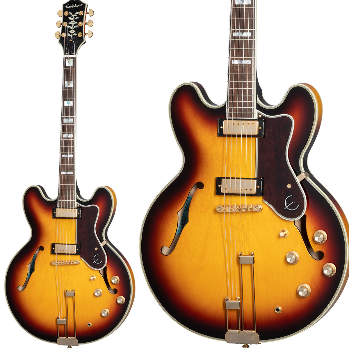 【マラソン期間中 エントリーでさらP5倍】Epiphone Sheraton Vintage Sunburst エレキギター セミアコ エピフォン｜島村楽器