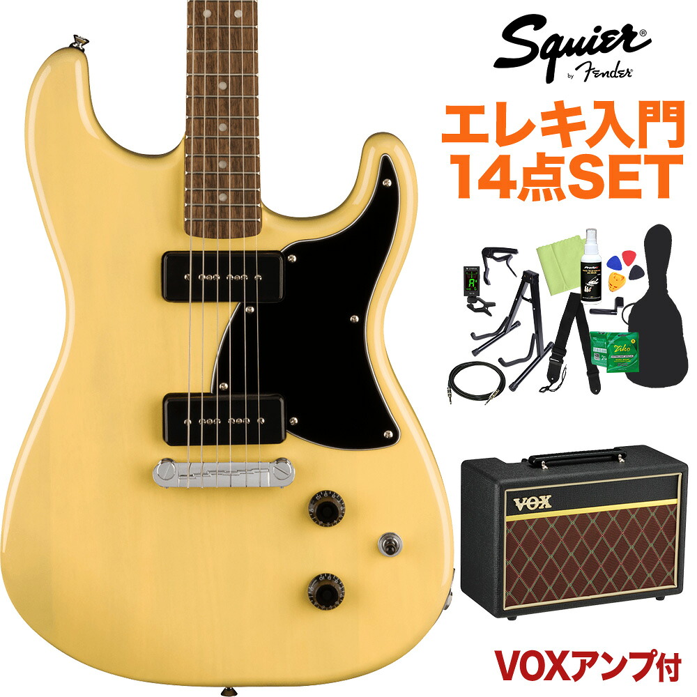 【マラソン期間中 エントリーでさらP5倍】【数量限定 10,000円OFF】 Squier by Fender Paranormal Strat-O-Sonic Vintage Blonde エレキギター初心者14点セット 【VOXアンプ付き】 ストラトソニック スクワイヤー / スクワイア 【初心者セット】|島村楽器