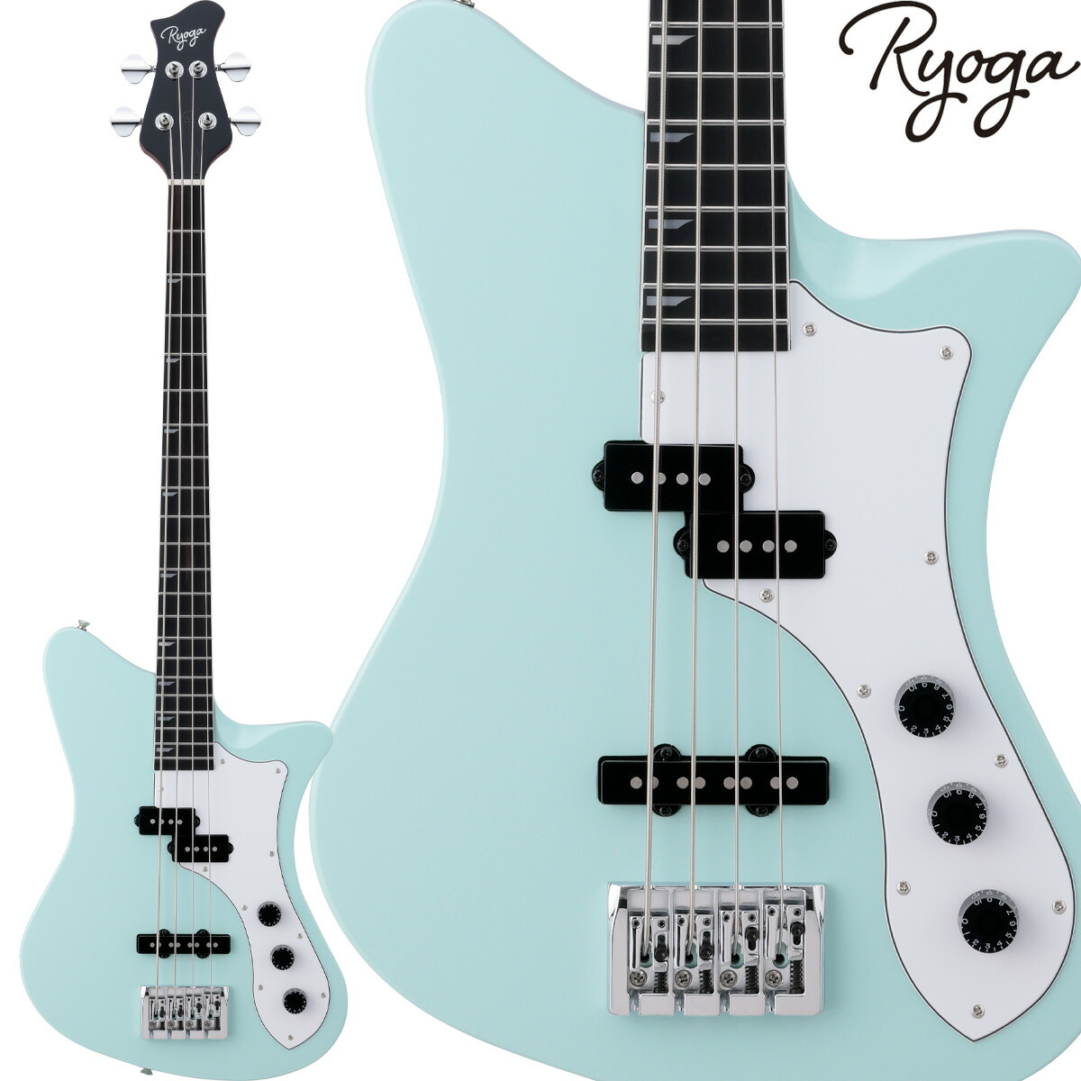 楽天市場】Ryoga SKATER-BASS White エレキベース PJタイプ