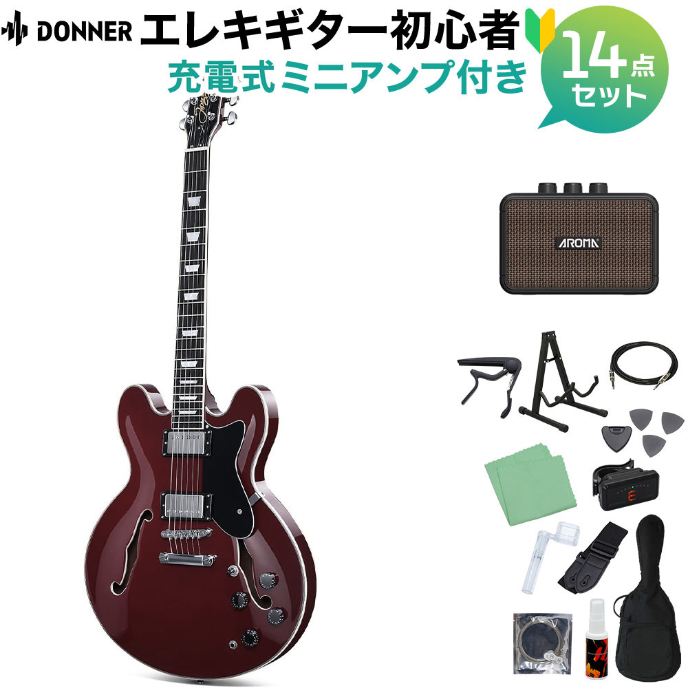 楽天市場】Donner セミアコギター エレキギター セミ