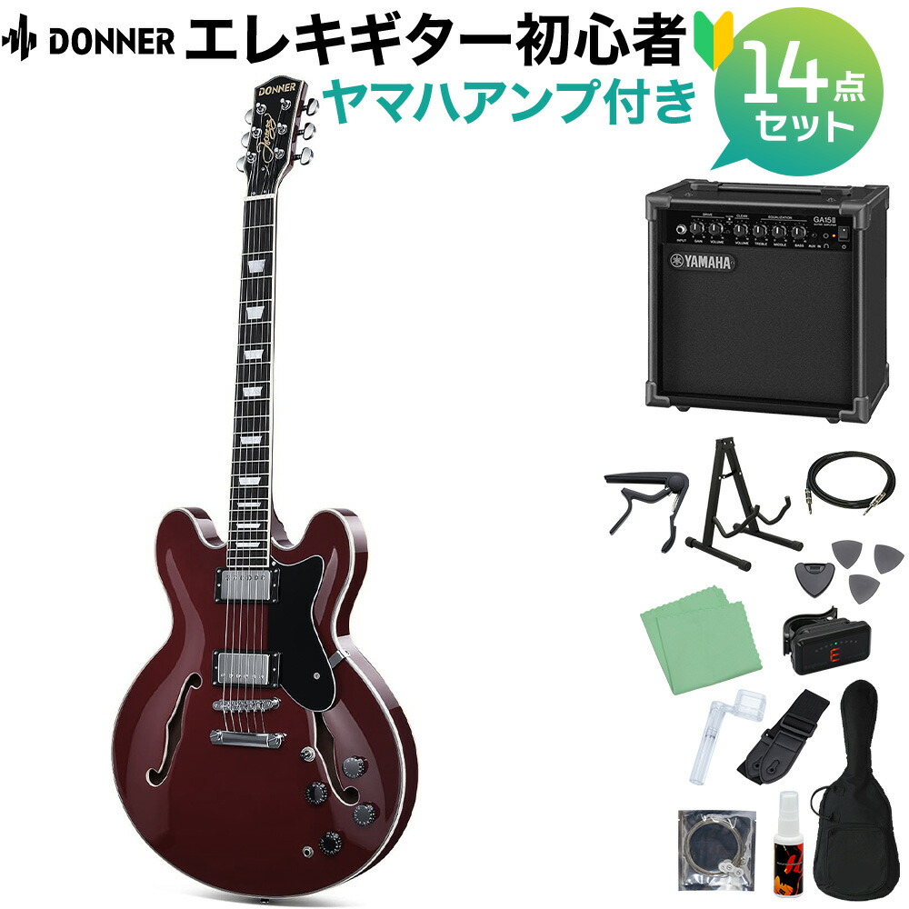楽天市場】Donner セミアコギター エレキギター セミ