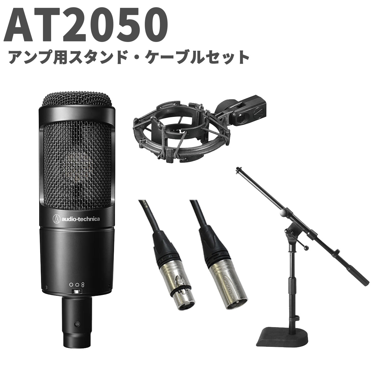 【マラソン期間中 エントリーでさらにP5倍】 audio-technica AT2050 アンプ用スタンド・ケーブルセット コンデンサーマイク オーディオテクニカ