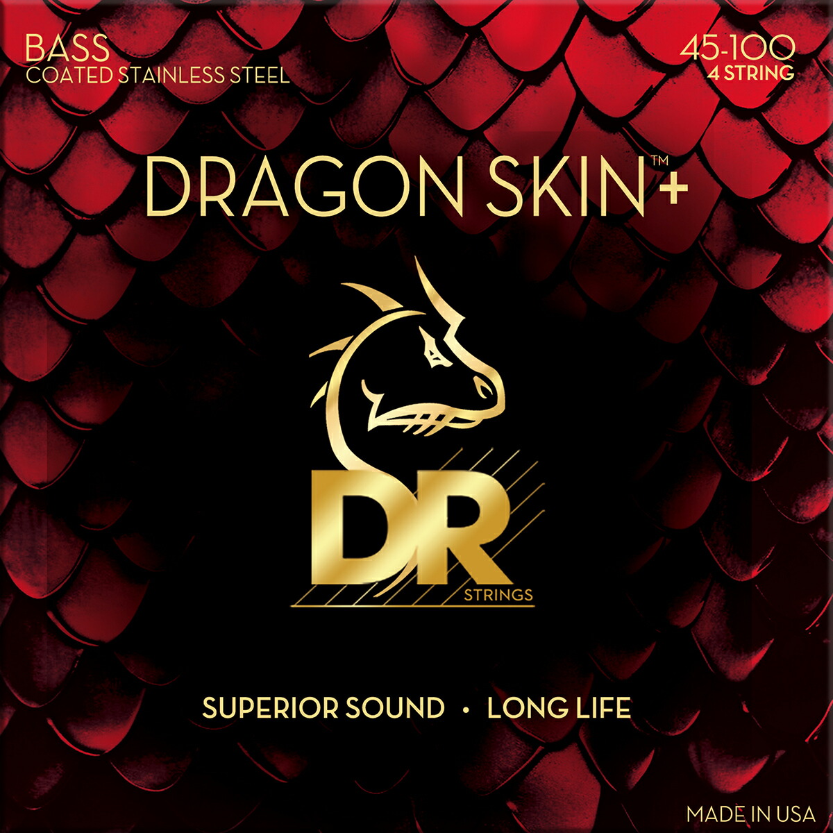 【マラソン期間中 エントリーでさらにP5倍】 DR DRAGON SKIN+ ステンレススチール ミディアムライト 045-100 ベース弦 ディーアール DBS-45/100