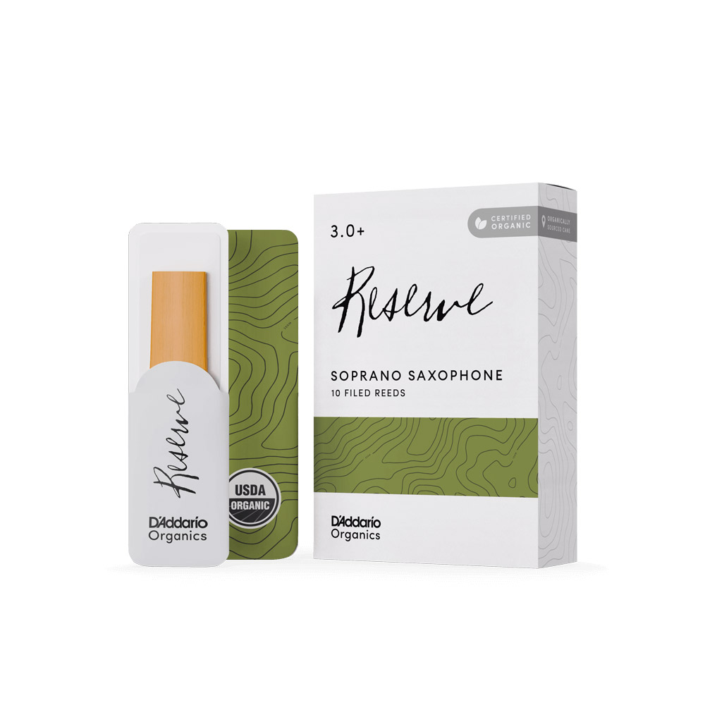 D'Addario WOODWINDS ORGANIC RESERVE ODIR10305 リード ソプラノサックス用 【ファイルド】 【硬さ：3.0+】 【10枚入り】 ダダリオウッドウインズ オーガニック レゼルヴ