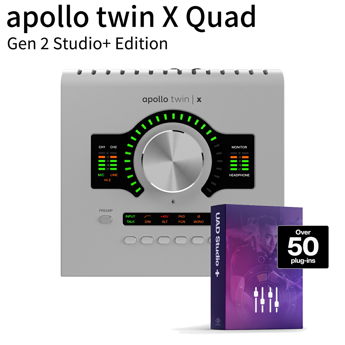 [数量限定特価] UNIVERSAL AUDIO Apollo Twin X QUAD Gen2 Studio+ Edition オーディオインターフェイス ユニバーサルオーディオ 124,850円