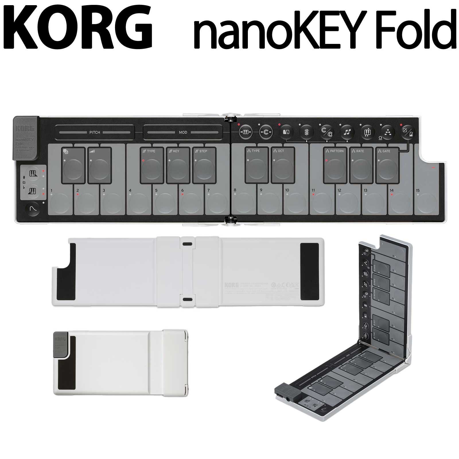 KORG nanoKEY Fold (White) 25鍵盤 MIDIキーボード MIDIコントローラー コルグ 7,700円