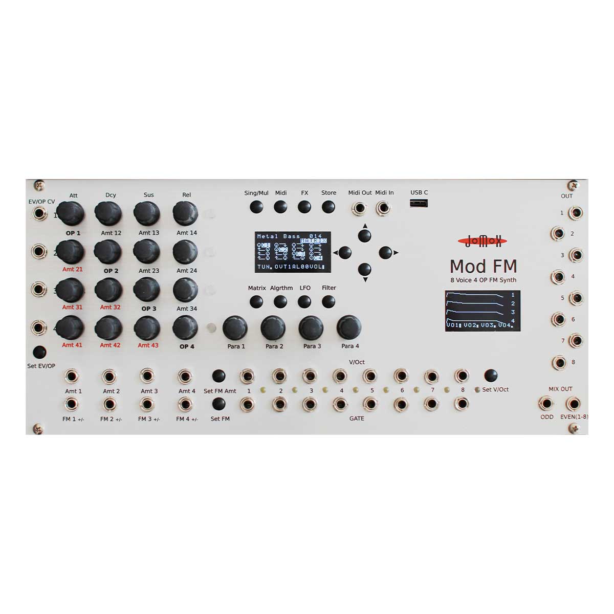 JOMOX Mod FM ユーロラック モジュラーシンセサイザー 8ボイス FM シンセボイス モジュール ジョモックス｜島村楽器