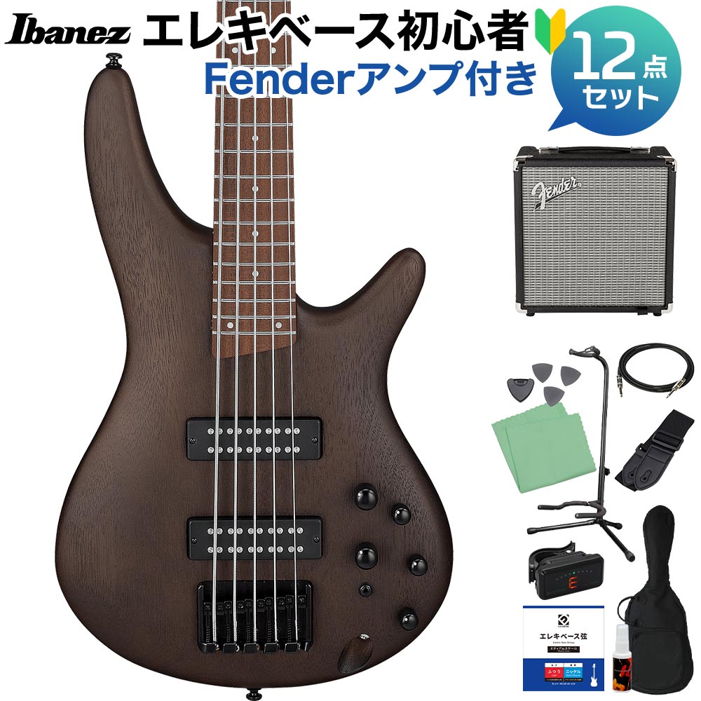 【マラソン期間中 エントリーでさらにP5倍】 Ibanez SR305EB WNF 5弦ベース初心者12点セット 【Fenderアンプ付】 エレキベース Walnut Flat アイバニーズ