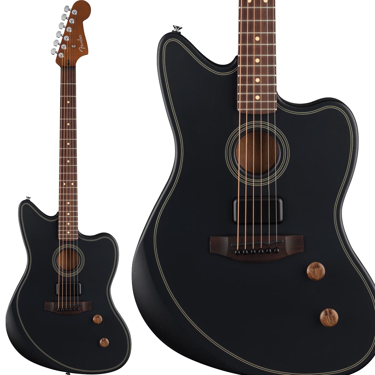 【マラソン期間中 エントリーでさらにP5倍】【数量限定特価】 Fender Acoustasonic Standard Jazzmaster Black エレアコギター エレキギター アコースティックギター ジャズマスター フェンダー