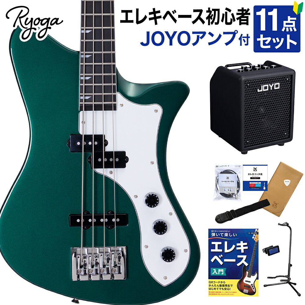 Ryoga SKATER-BASS Deep Forest Green ベース初心者11点セット【VOXアンプ付き】 PJタイプ ベイクドメイプルネック ディープグリーン リョウガ