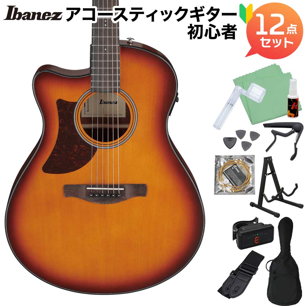 【マラソン期間中 エントリーでさらにP5倍】 Ibanez AAM50LCE-OLB アコースティックギター初心者12点セット エレアコ レフトハンド 左利き用 アイバニーズ