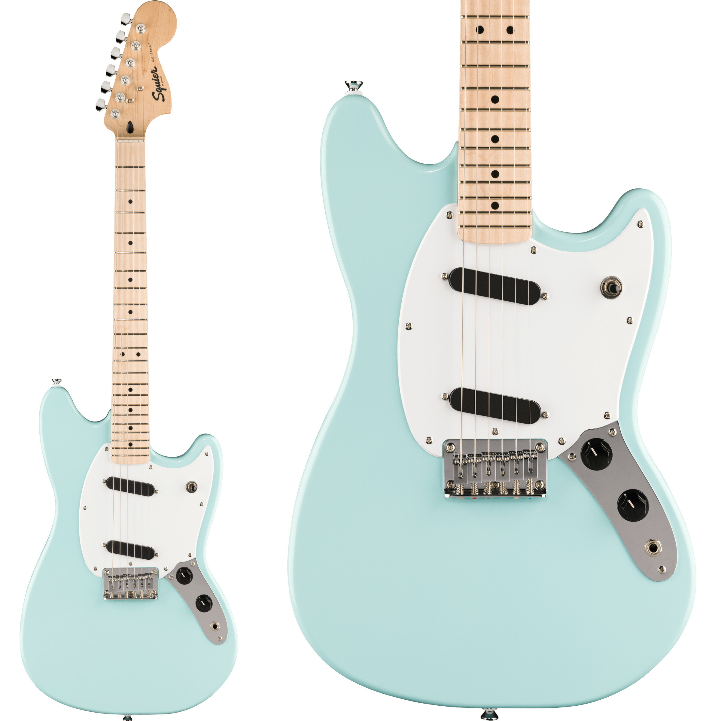 Squier by Fender Sonic Mustang Maple Fingerboard White Pickguard Daphne Blue エレキギター ムスタング ショートスケール スクワイヤー / スクワイア ソニック