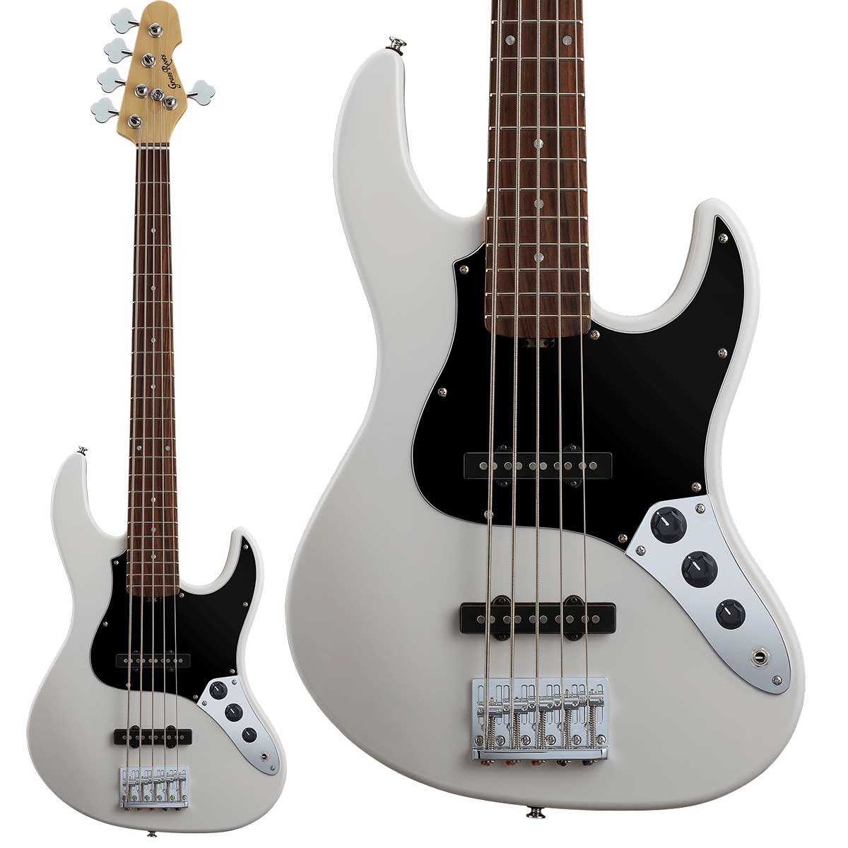 【マラソン期間中 エントリーでさらP5倍】GrassRoots G-AMAZE-5-DX Snow White (スノーホワイト) エレキベース 5弦 グラスルーツ|島村楽器