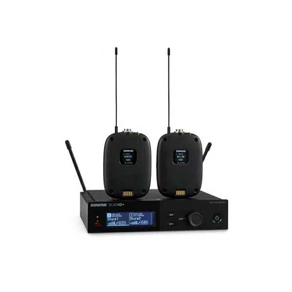 【マラソン期間中 エントリーでさらP5倍】 SHURE SLX-D14D+ ボディーパック型送信機 x2 デュアル受信機 x1 セット ワイヤレスシステム SLXD+シリーズ シュア SLXD14D+J-JB｜島村楽器