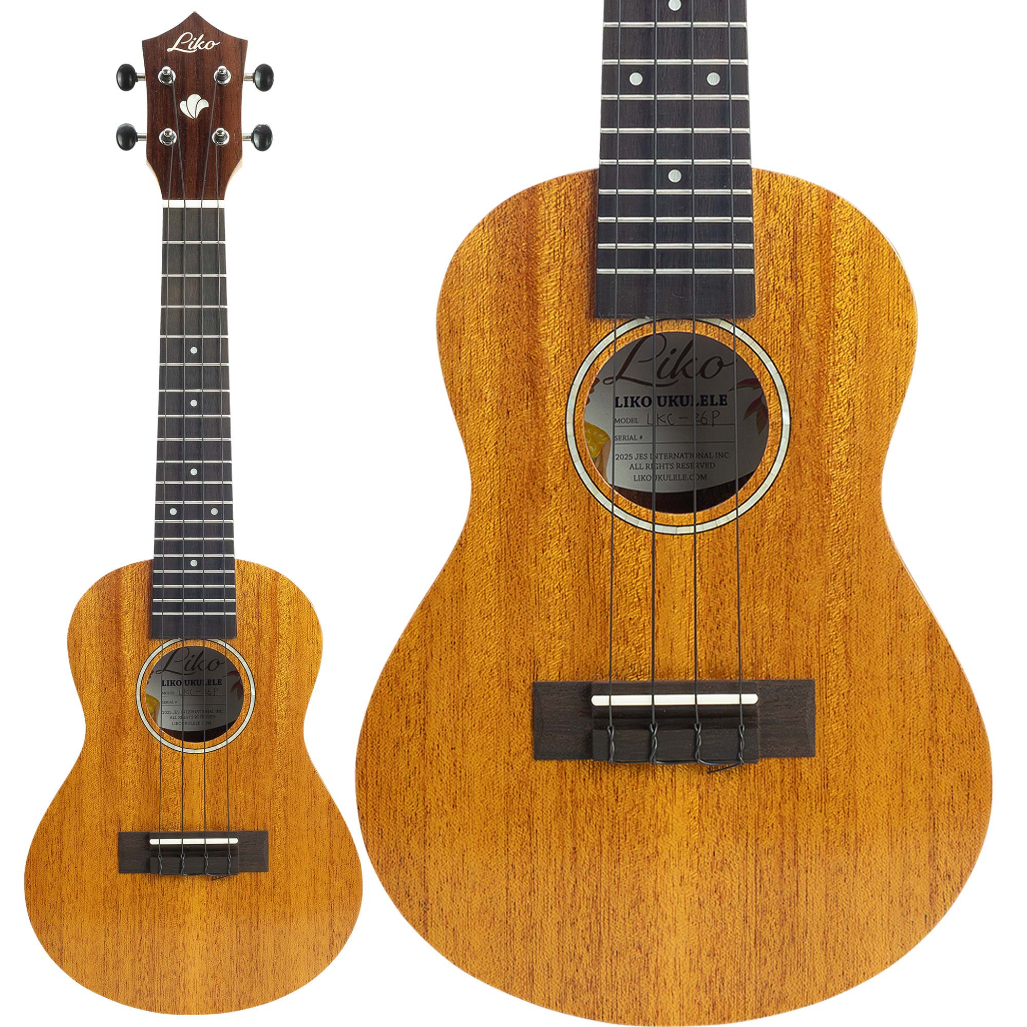 LIKO Ukulele LKC-26P プレーン ウクレレ コンサートサイズ マホガニー単板トップ リコウクレレ
