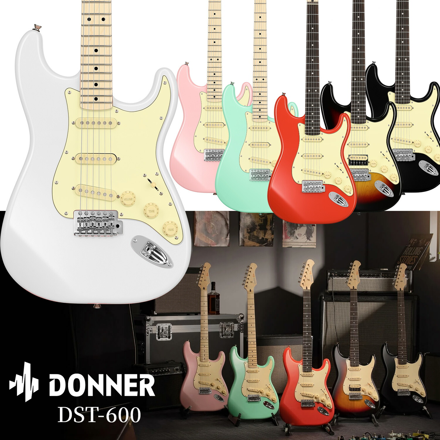 【マラソン期間中 エントリーでさらP5倍】【期間限定30%OFF!　7/31まで】 Donner DST-600 エレキギター ストラトキャスタータイプ アルダーボディ ドナー｜島村楽器
