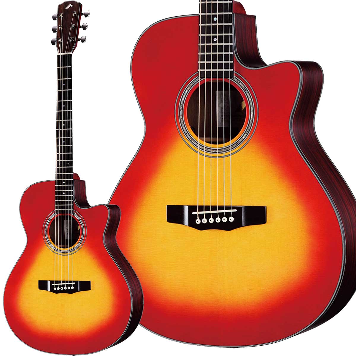 【マラソン期間中 エントリーでさらP5倍】MORRIS R-14 CS (チェリーサンバースト) エレアコギター トップ単板 モーリス｜島村楽器