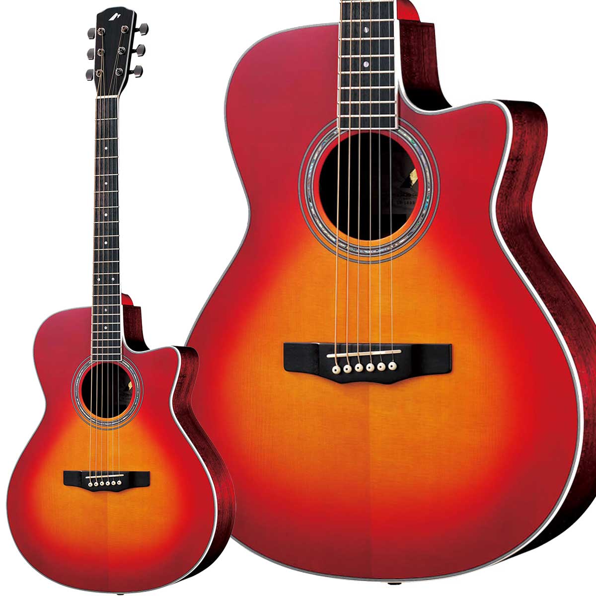 【マラソン期間中 エントリーでさらにP5倍】 MORRIS R-14G CS (チェリーサンバースト) エレアコギター トップ単板 モーリス 93,170円