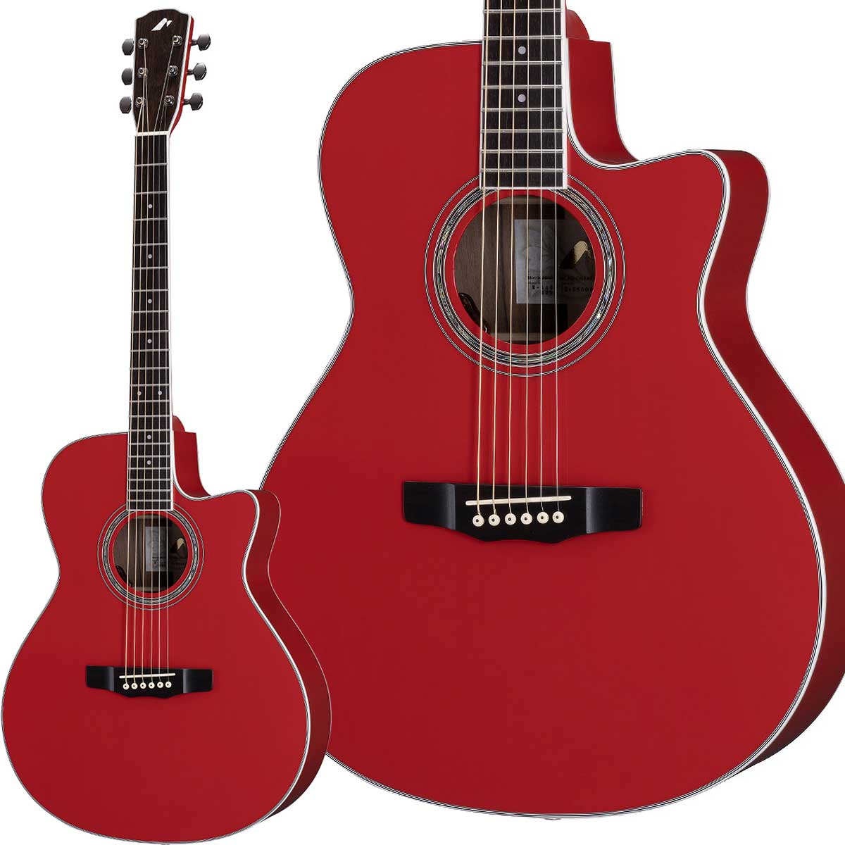 【マラソン期間中 エントリーでさらにP5倍】 MORRIS R-14G RED (レッド) エレアコギター トップ単板 モーリス