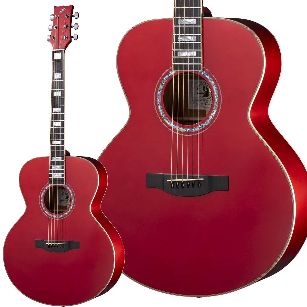 【マラソン期間中 エントリーでさらにP5倍】 MORRIS J-18 CR (キャンディレッド) エレアコギター 大山まき シグネチャー オール単板 モーリス