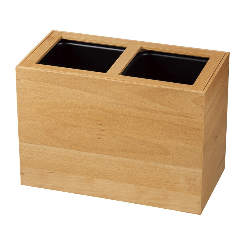 【＊】分別DUSTBOX-3-木製※ゴミ袋を内箱へセットする仕様客室 ホテル用品 客室備品【受注生産】｜メニュー屋　SHIMBI