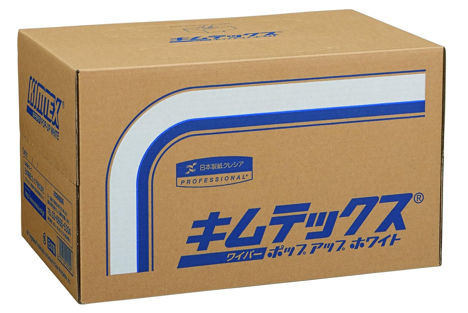 【ケース販売】 クレシア キムテックス ポップアップ ホワイト 150枚/ボックス &times;4ボックス入 毛羽立ちが少なく 耐薬品性のあるポリプロピレン素材の不織布ワイパー 60701｜PFPセレクト店