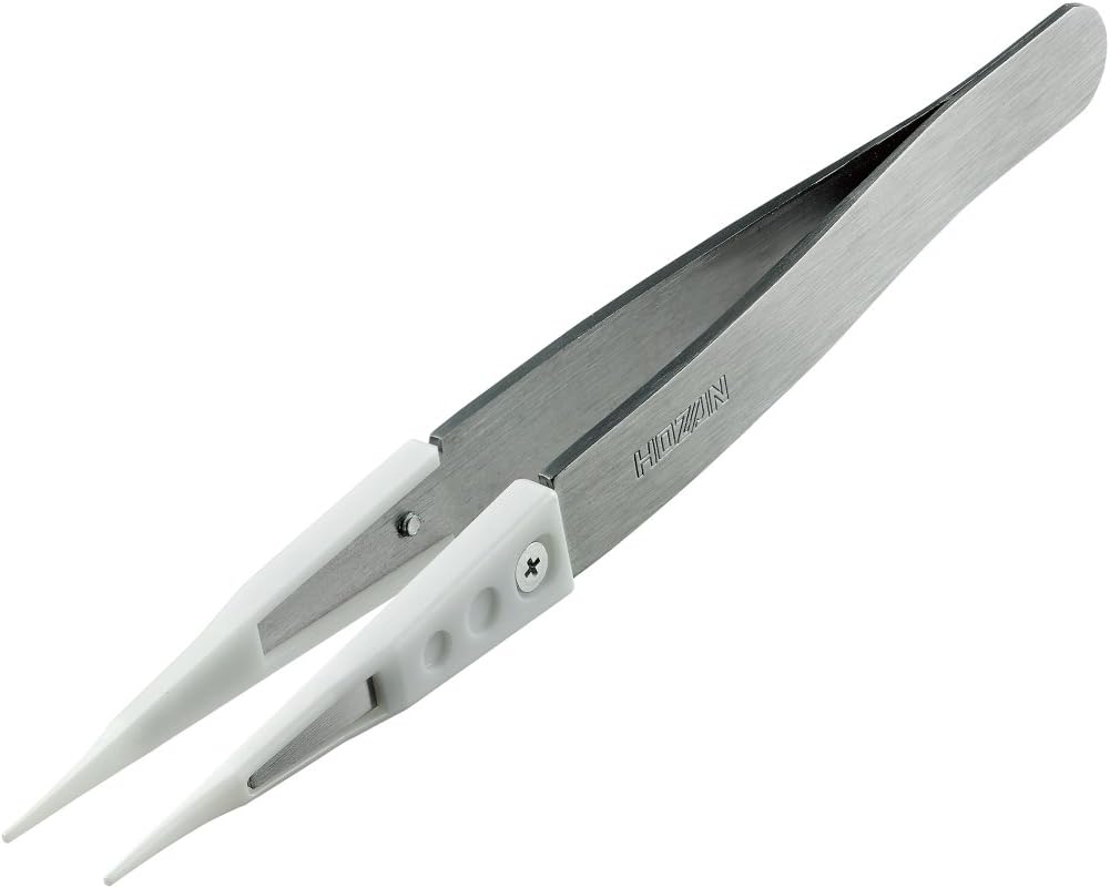 ホーザン(HOZAN) セラミックピンセット 全長127mm 開き幅10mm 先端幅0.8mm P-646-C