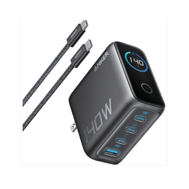 Ａｎｋｅｒ ＵＳＢ手っとり早い申し受ける器 Ｃｈａｒｇｅｒ （１４０Ｗ， ４ Ｐｏｒｔｓ） ｗｉｔｈ ＵＳＢ－Ｃ ＆ ＵＳＢ－Ｃ 有線テレビ うす暗い薄墨色