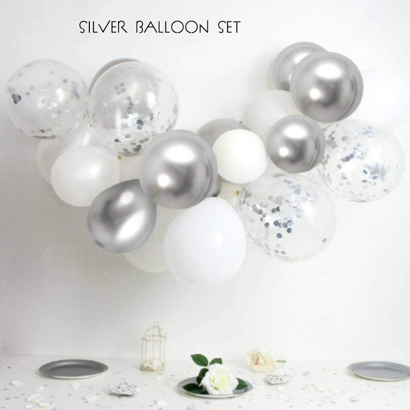 楽天市場 お買い物マラソンの期間中0と5の日はポイント5倍 Flash Bargain Silver Balloon 3種類合計50個 風船 シルバー ゴム ゴム風船 誕生日 パーティー イベント スパンコール おしゃれ シンプル Shimi 楽天市場店