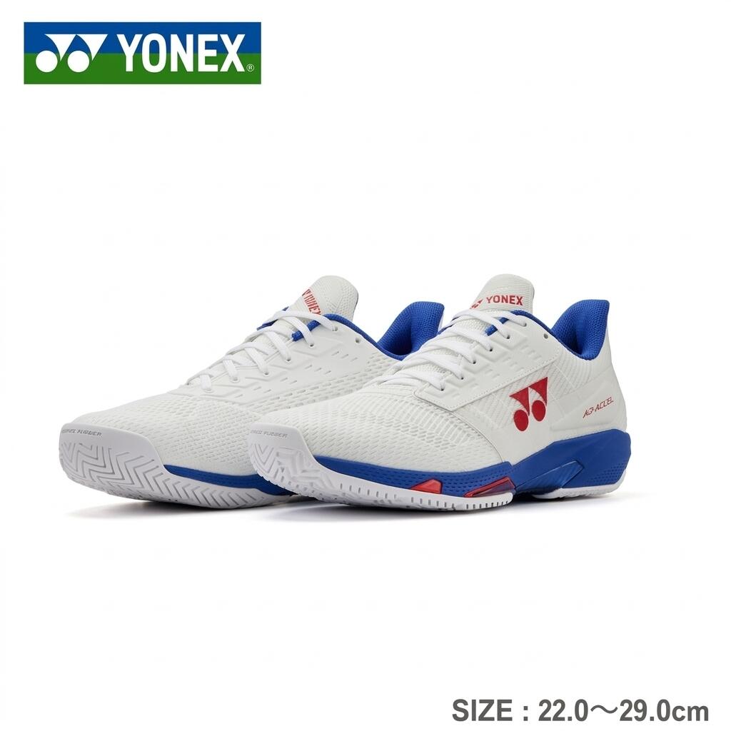 YONEX ヨネックス POWER CUSHION AD-ACCEL パワークッションアドアクセルワイドAC SHTAAWA メンズ 庭球 オール厚地の外套用シューズ 4E 白いこと×青み 白 青 貨物輸送無料