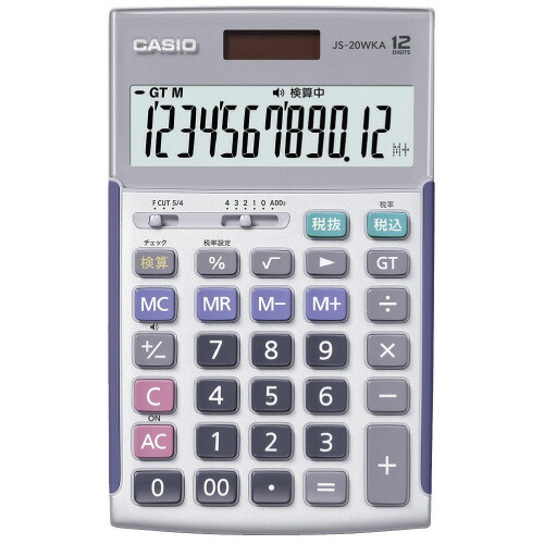 カシオ計算機 実務電卓検算ＪＳ-２０ＷＫＡ-ＳＲ-Ｎ　ジャスト１２桁
