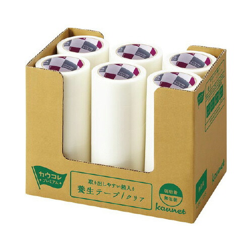 カウネット 箱入り養生テープ クリア 30巻 7371-1674