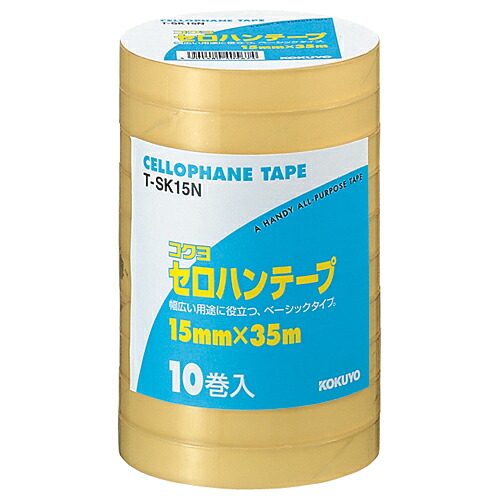 コクヨ KOKUYO セロハンテープ工業用 15mm×35m 10巻入 T-SK15N ★10個パック