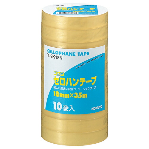 コクヨ KOKUYO セロハンテープ工業用 18mm×35m 10巻入 T-SK18N ★10個パック