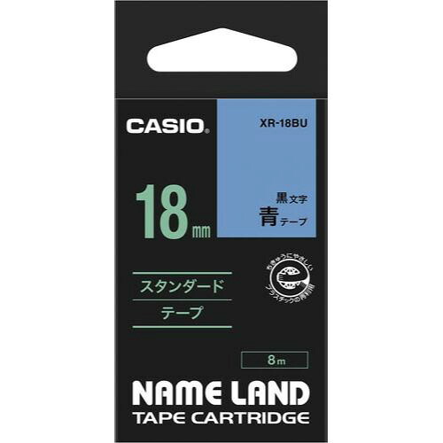 カシオ計算機 名まえ地びた 磁気テープ薬莢 判定基準磁気テープ 青に黒文字18粍幅 XR-18BU 緑であること買いもとめる法自然調整 エコ目じるし ★10個容器に並べる