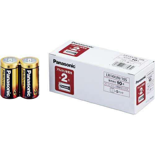 Panasonic アルカリ乾電池 業務用パック 単2形 10本入 LR14XJN/10S グリーン購入法適応 ★10個パック