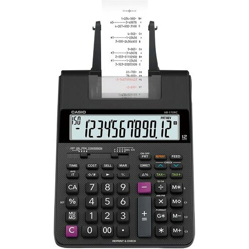 カシオ計算機 印刷機計算器 HR－170RC－BK HR-170RC-BK