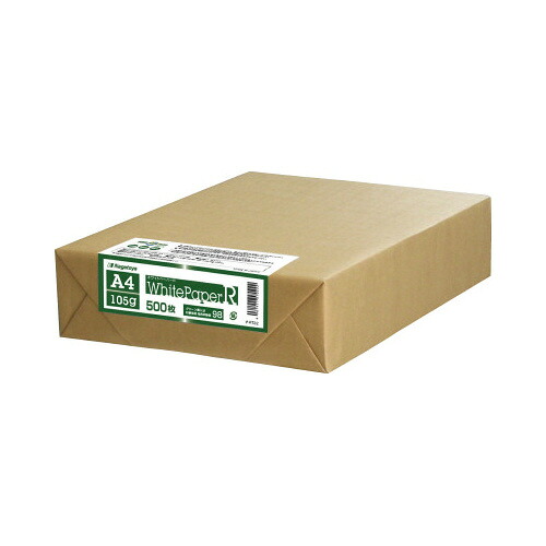 長門屋商店 ホワイトペーパーR A4 105g A4 105g 500枚包 ﾅ-RT22 グリーン購入法適応 ★10個パック