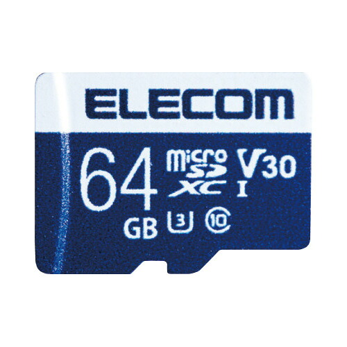 エレコム MicroSDXCカード/64GB UHS−I U3 80MB/s 64GB MF-MS064GU13V3R|ジムエール 店