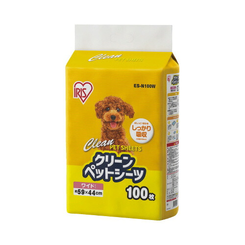 アイリスオーヤマ 1回使いきりペットシーツ ワイド 1箱（100枚入り） ES-N100W ★10個パック｜ジムエール　店