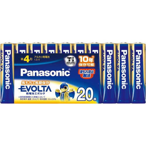 Panasonic アルカリ乾電池EVOLTA 単4形 20本入 LR03EJ/20SW グリーン購入法適応 ★10個パック