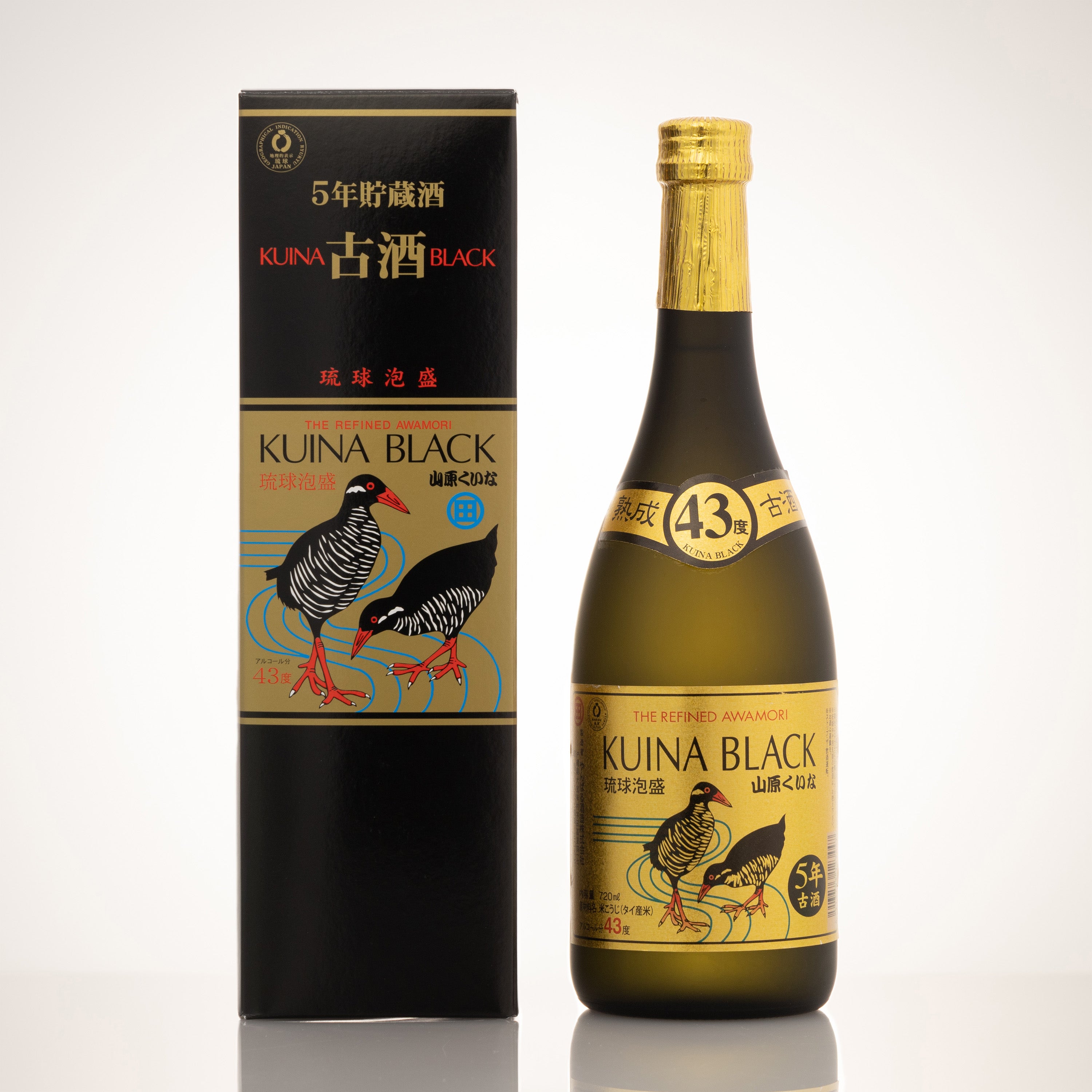 楽天市場】泡盛 山原くいな ブラック 5年 古酒 ゴールドラベル 43度