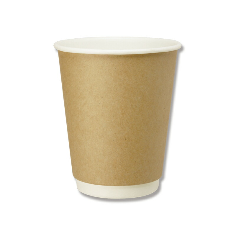 紙コップ ペーパーカップ 二重断熱カップ 8オンス (MAX約280ml) クラフト 25個入 口径80×高95×底径52mm シモジマ  HEIKO シモジマ 