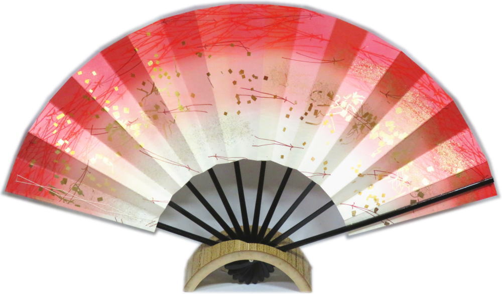楽天市場】舞扇子≪ナ547 金地 紅白梅 手描き≫寸5分◇黒塗竹 化粧