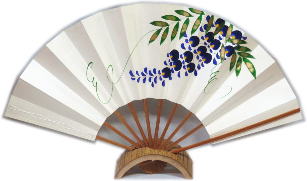 楽天市場】舞扇子≪ナ527 パール地 菊 手描き≫◇9寸5分◇スス竹 化粧