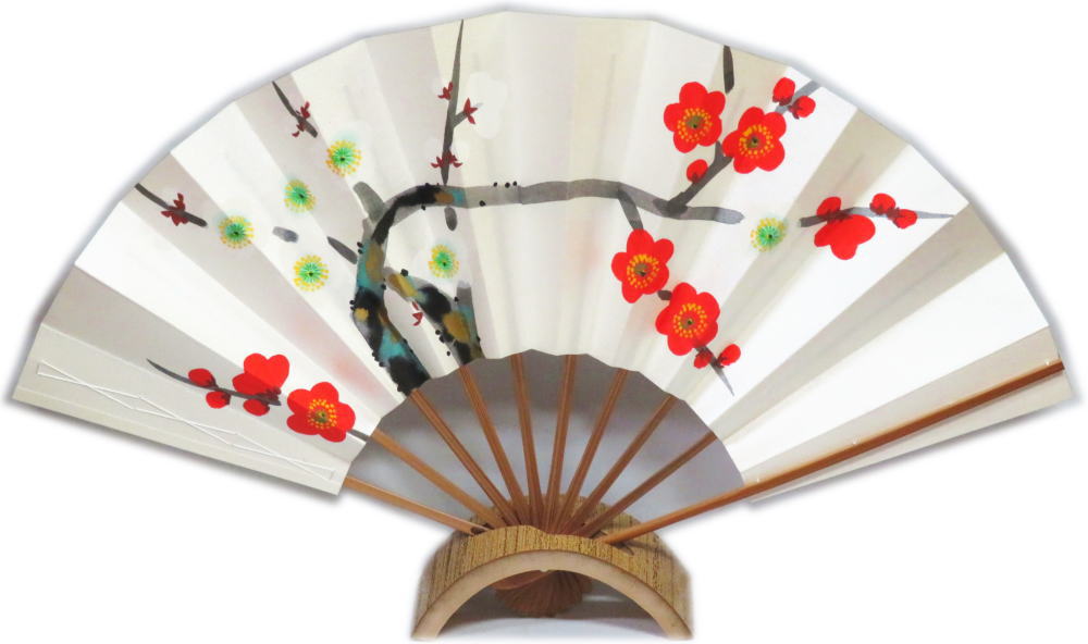 楽天市場】舞扇子≪ナ527 パール地 菊 手描き≫◇9寸5分◇スス竹 化粧