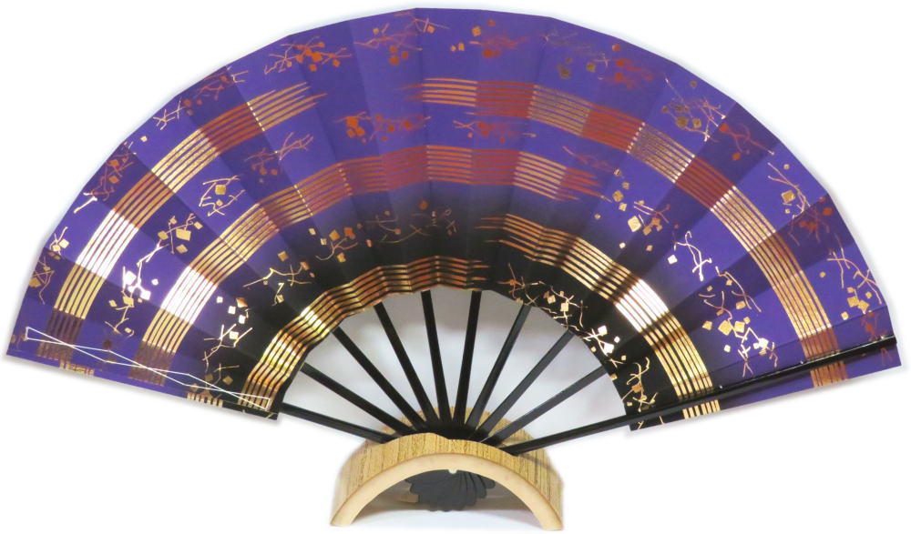 楽天市場】・舞扇子≪k38737 三段ボカシ地 荒波柄≫◇9寸5分◇黒竹