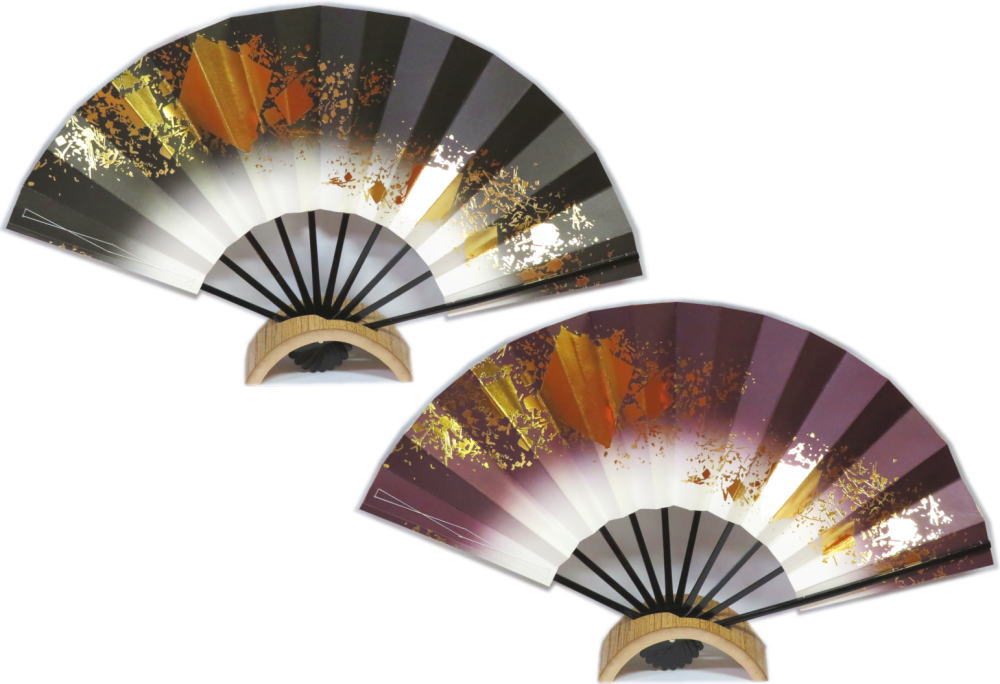 楽天市場】・舞扇子≪撰214 銀ホログラム箔 朱≫スス塗竹◇9寸5分 化粧