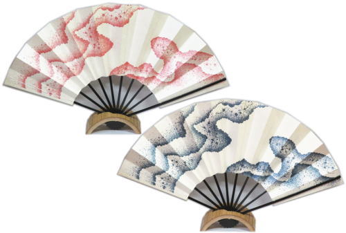 楽天市場】尺舞≪かすみ小石≫エンジ・紺 スス竹◇1尺【舞扇子】【尺